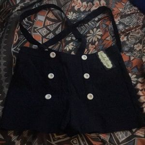 Voodoo Vixen, high waisted suspenders/shorts.